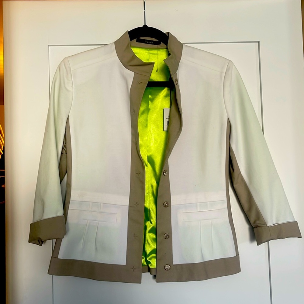 Tahari White & Tan Jacket NWT
